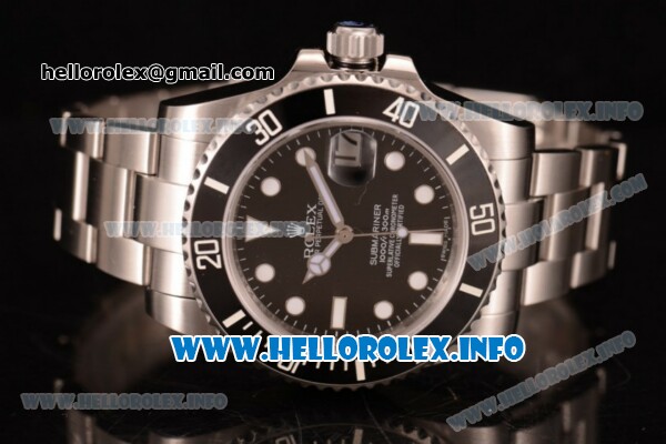 Rolex Submariner Asia Automatic Stainless Steel Case/Bracelet with Black Dial and Dot Markers - Click Image to Close